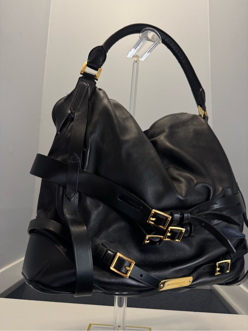 Burberry black leather tote shoulder bag - Picture 9 of 16